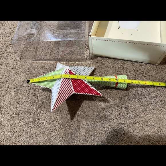 Pottery Barn Kids Holiday Christmas Star Tree Topper Quilted Fabric HTF - Picture 7 of 12